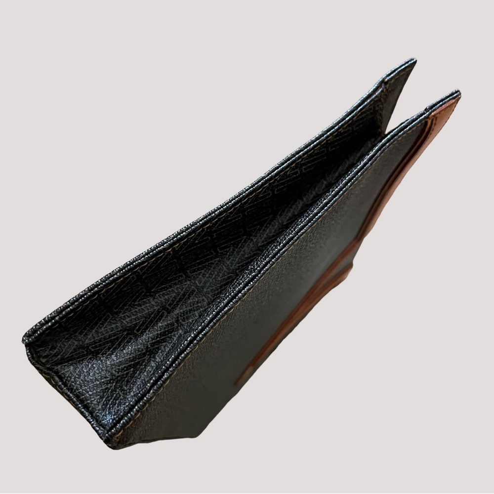 1980’s Vintage Mario Valentino Black and Tan Leather Clutch Bag - Picture 6 of 15